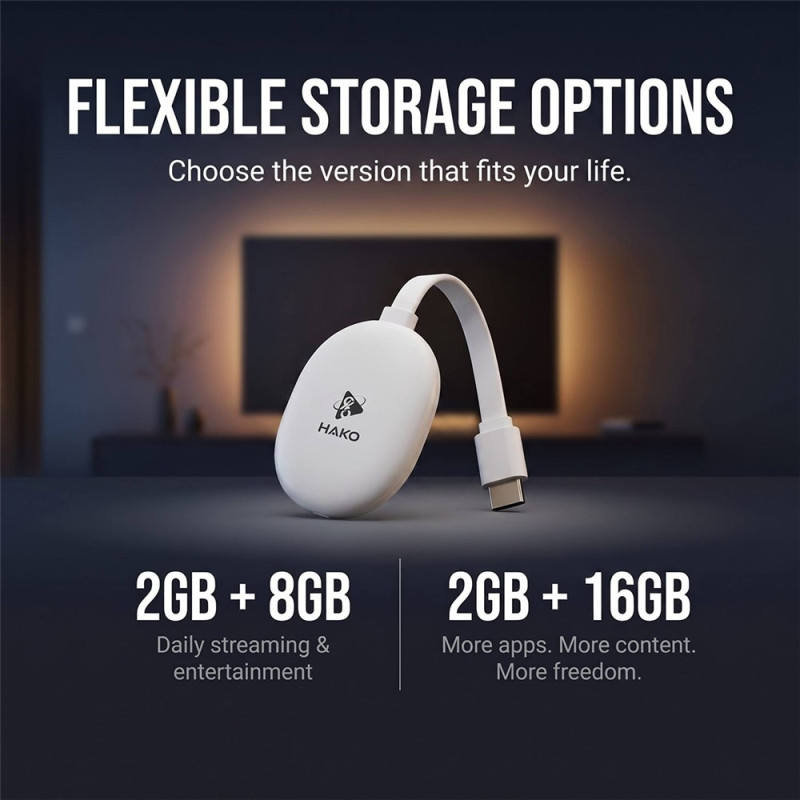 2+16GB Android TV 14.0 TV-sticka Quad-Core 4K WiFi 6 Bluetooth 5.4 fjärrkontroll