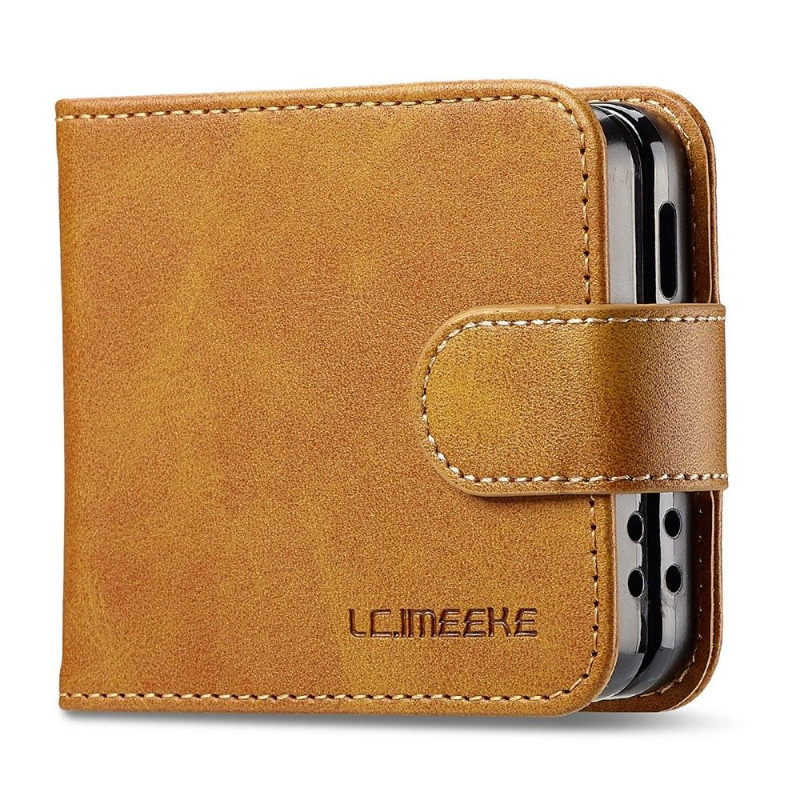 LC.IMEEKE Phone Case with Calf Texture for Samsung Galaxy Z Flip8