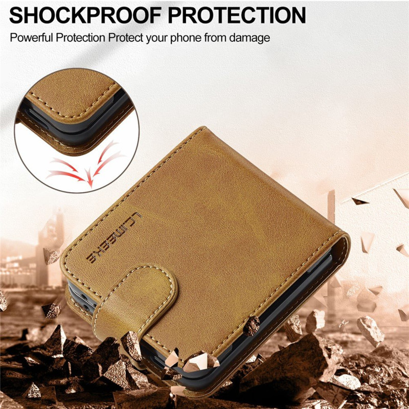 LC.IMEEKE Phone Case with Calf Texture for Samsung Galaxy Z Flip8