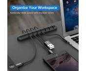 2st 7 spår Självhäftande Kabelhantering Organisera dina kablar Sladdhållare