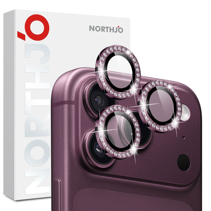 NORTHJO Kameralinsebeskytter med rhinestone ring til iPhone 18 Pro / 18 Pro Max