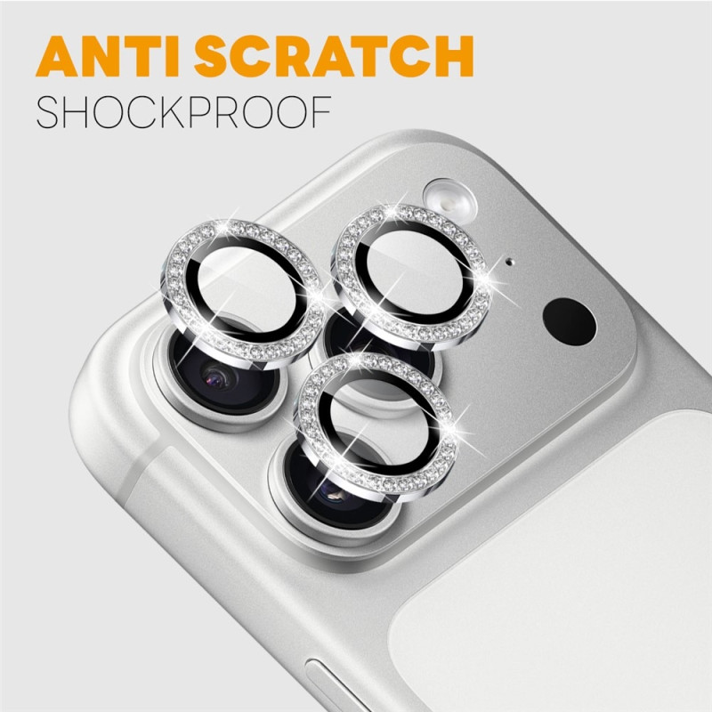 NORTHJO Kameralinsebeskytter med rhinestone ring til iPhone 18 Pro / 18 Pro Max