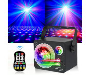 Roterande Magic Ball Laser Light RGB LED Strobe Ljudaktiverad projektorlampa