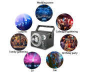 Roterande Magic Ball Laser Light RGB LED Strobe Ljudaktiverad projektorlampa