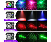 Roterande Magic Ball Laser Light RGB LED Strobe Ljudaktiverad projektorlampa