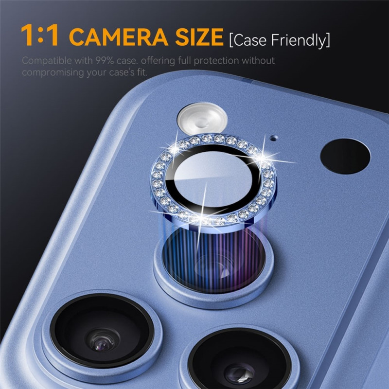 NORTHJO Kameralinsebeskytter med rhinestone ring til iPhone 18 Pro / 18 Pro Max