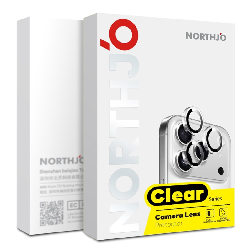 NORTHJO Kameralinsebeskyttelse med metalring til iPhone 18 Pro / 18 Pro Max