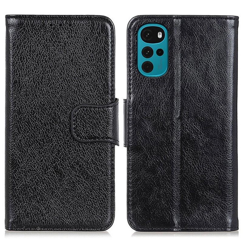Nappa Texture Split Wallet Cover for Motorola Moto G22 / Moto E32s 4G - Black