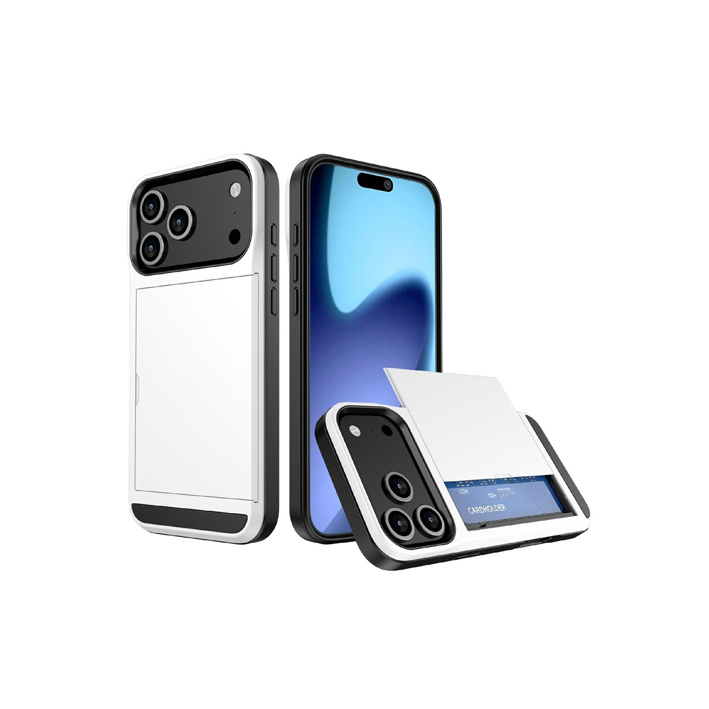 Telefonfodral med skjutbart korthållarfack till iPhone 18 Pro / 17 Pro