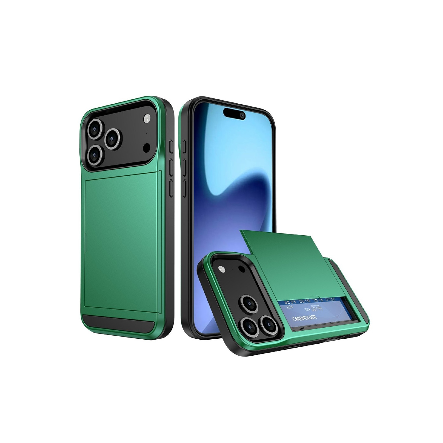 Puhelinkotelo liukuvalla korttipidikkeellä iPhone 18 Pro / 17 Pro puhelimelle