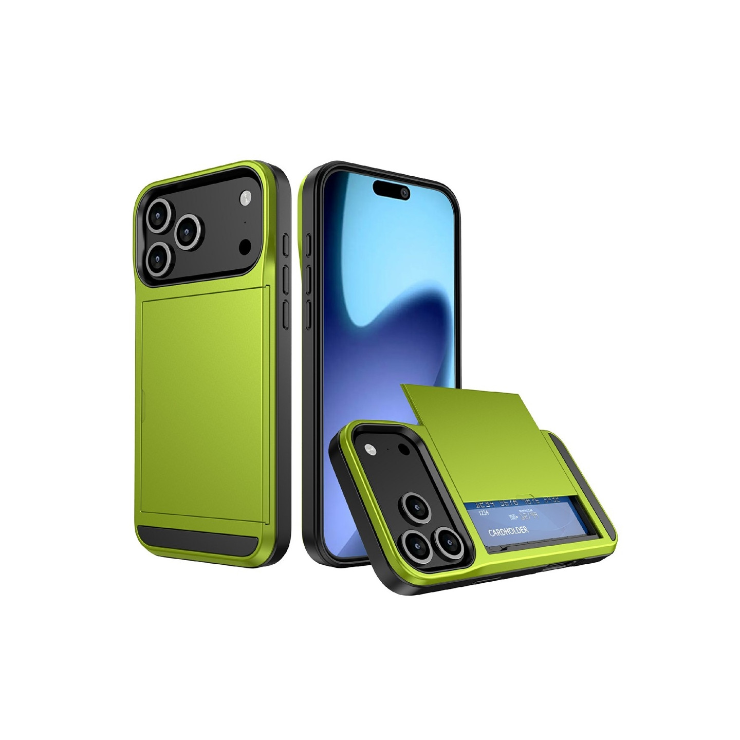 Telefondeksel med skyvbar kortholder til iPhone 18 Pro / 17 Pro