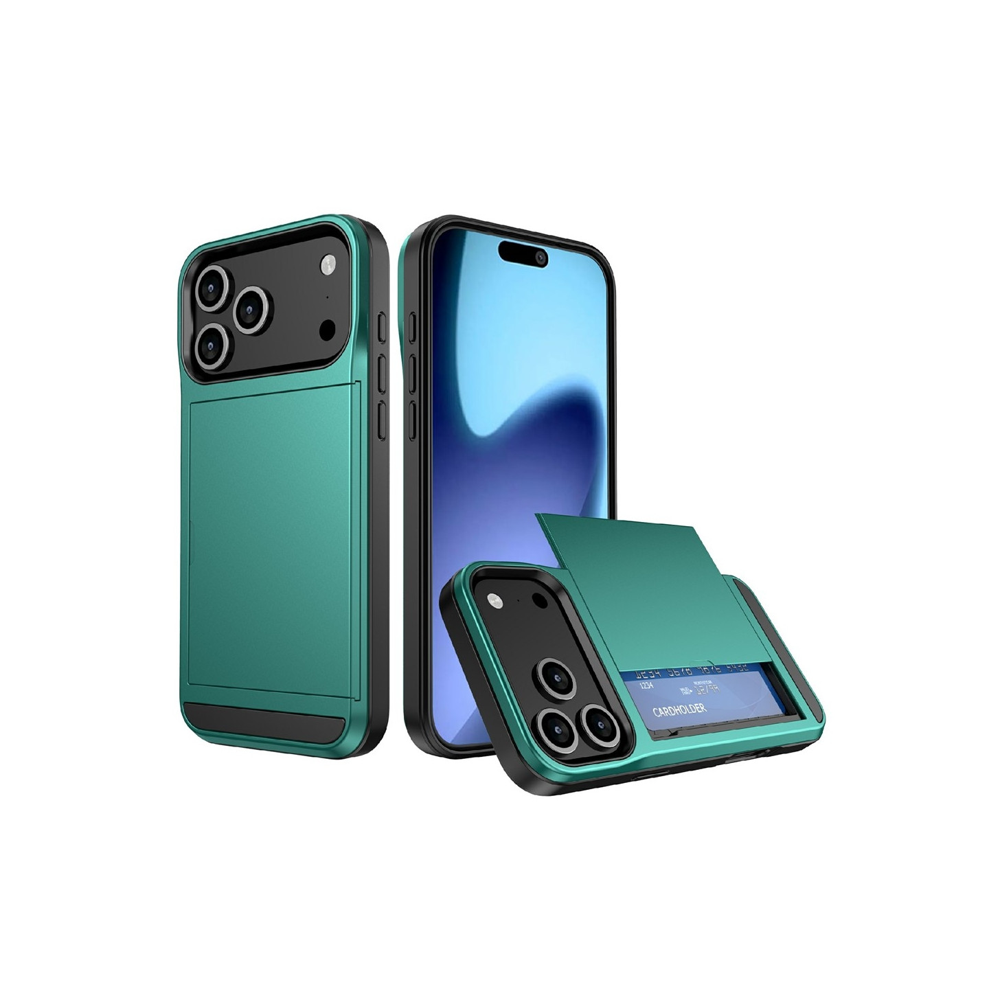 Telefondeksel med skyvbar kortholder til iPhone 18 Pro / 17 Pro