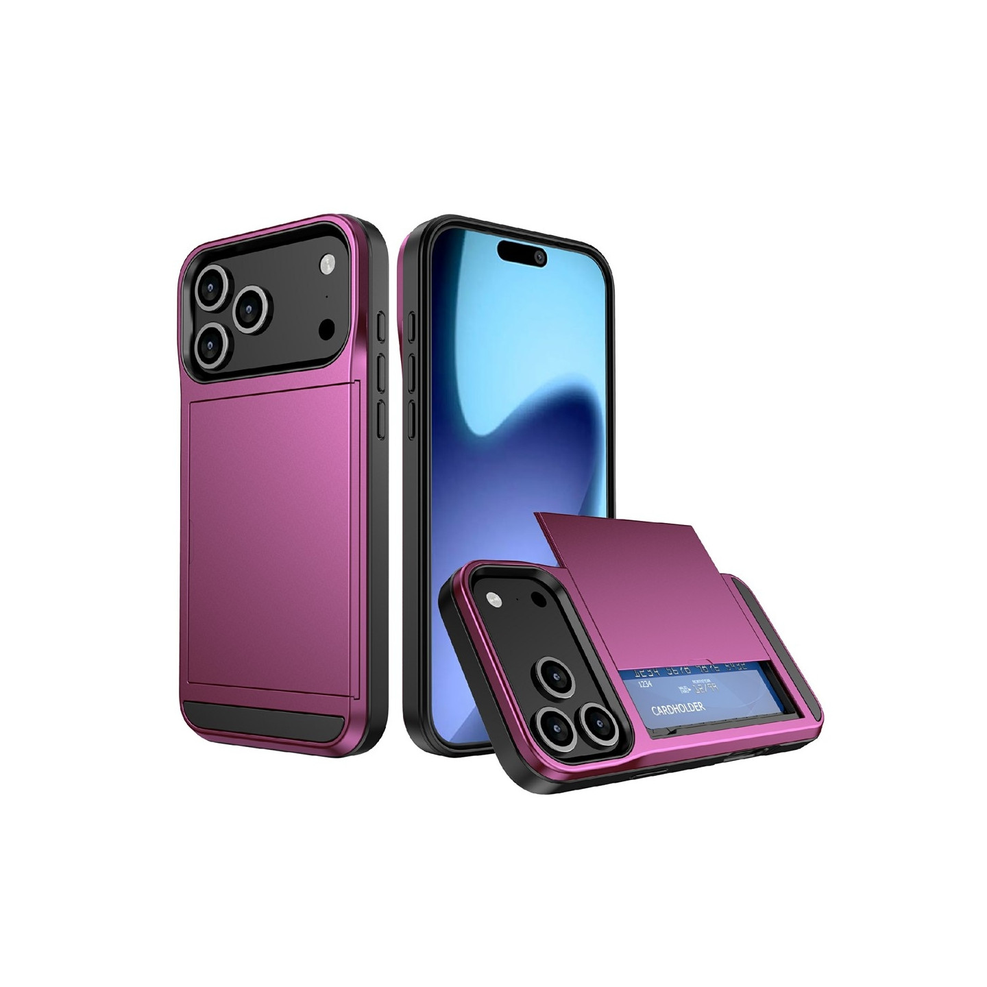Telefondeksel med skyvbar kortholder til iPhone 18 Pro / 17 Pro