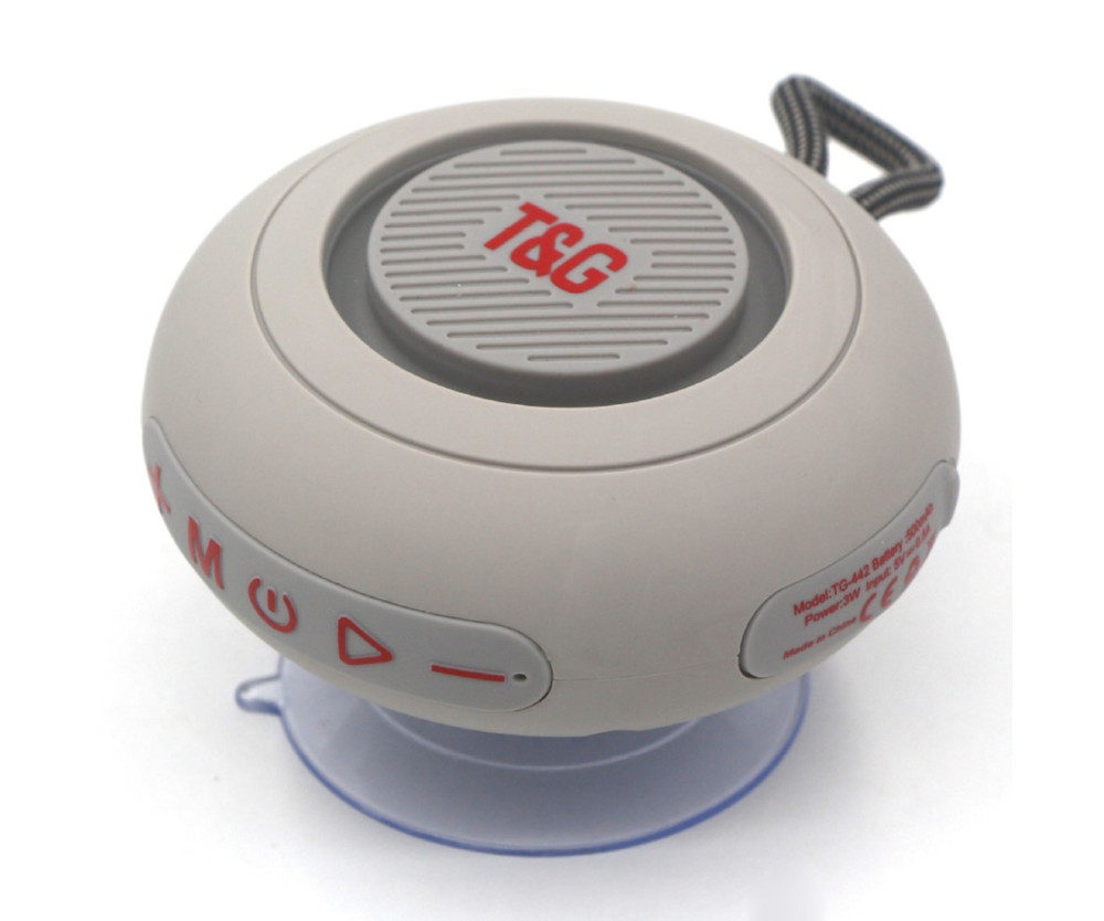 Badrum Vattentät sugkopp Bluetooth Högtalare Trådlös Stödjer minneskort - Grå