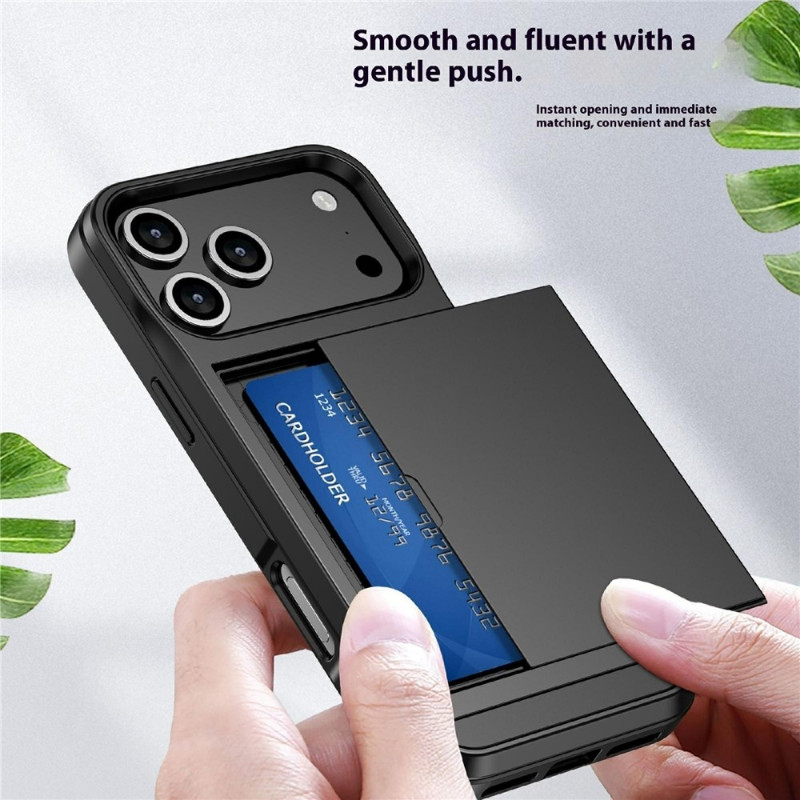 Puhelinkotelo liukuvalla korttipidikkeellä iPhone 18 Pro / 17 Pro puhelimelle