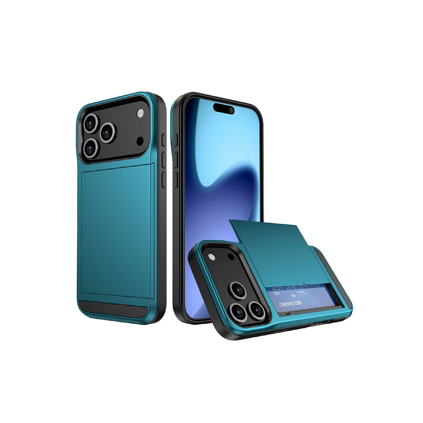 Telefonfodral med skjutbart korthållarfack till iPhone 18 Pro / 17 Pro