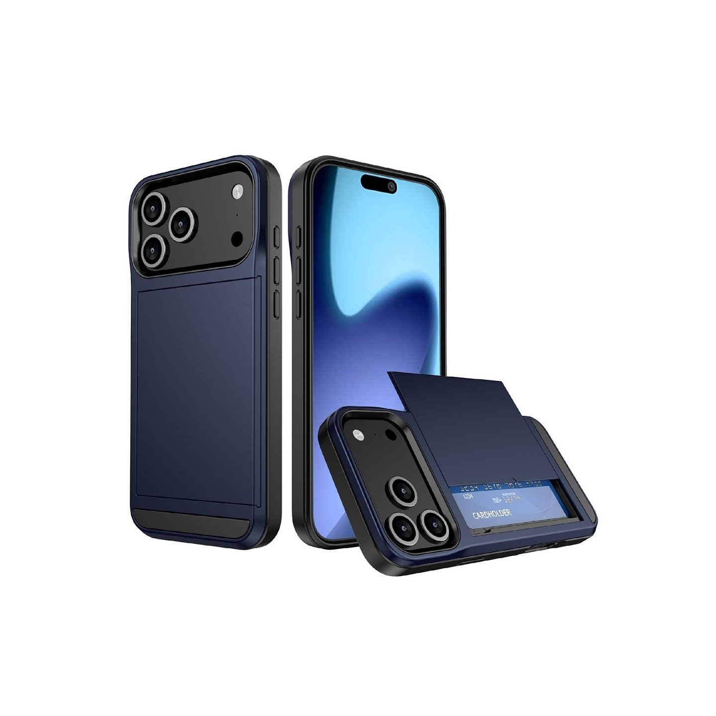 Telefoncover med skydbar kortholder til iPhone 18 Pro / 17 Pro
