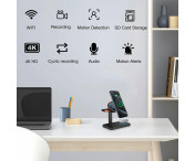 3i1 Övervakningskamera Kamera Magnetisk Trådlös Laddare WiFi 1080P 15W 