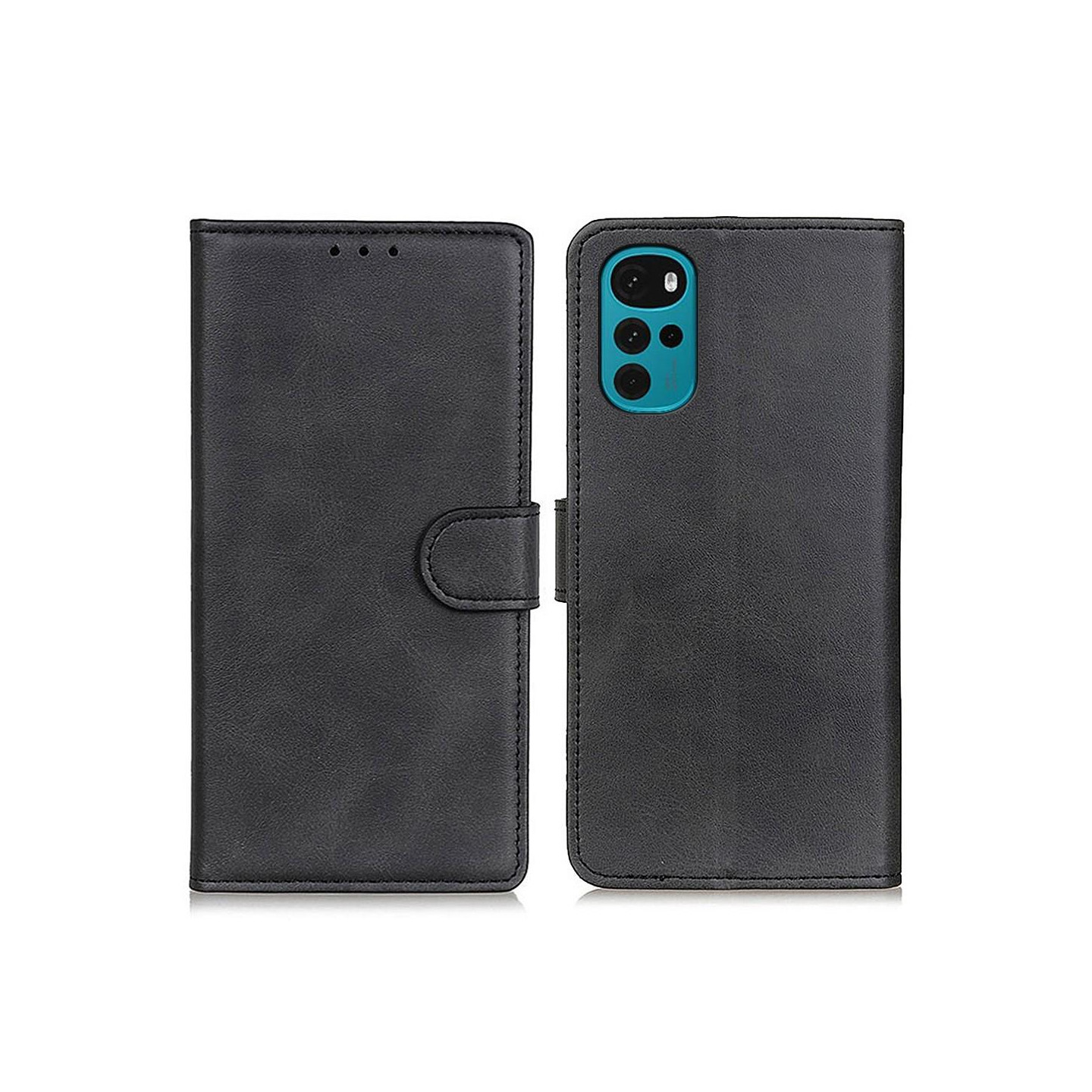 Vintage tegnebog taske til Motorola Moto G22/Moto E32s 4G - Sort