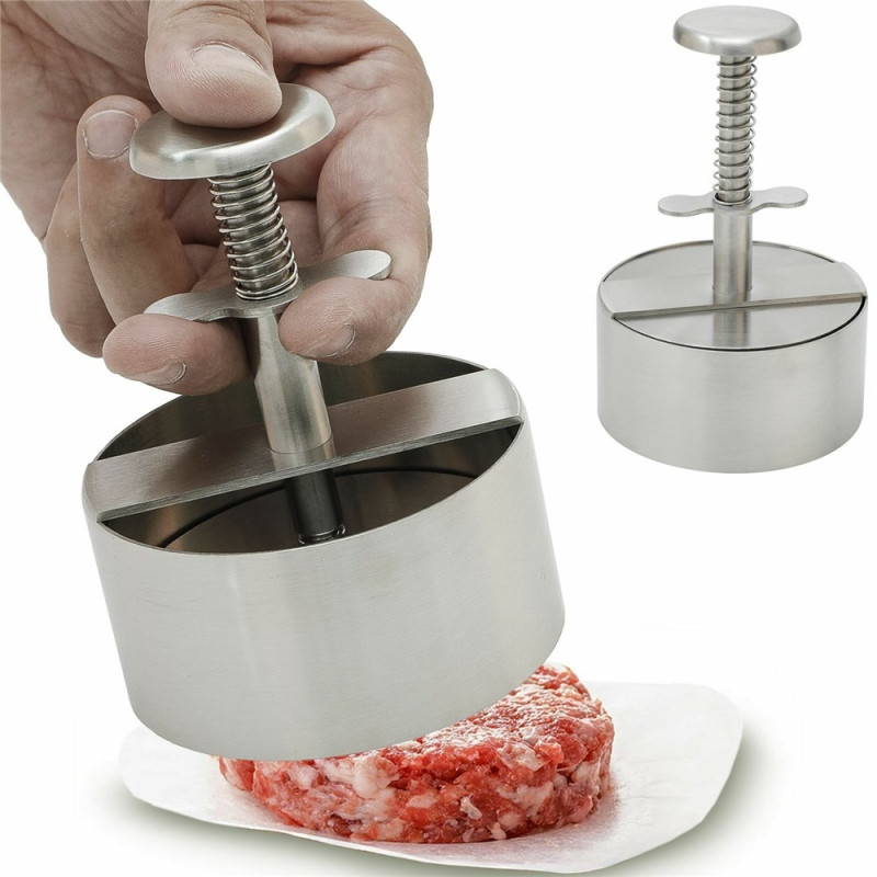 Hamburger Press 11,4 cm Stainless Steel with Spring and Detachable Parts