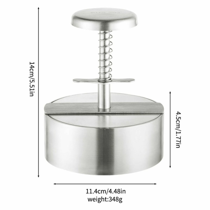 Hamburger Press 11,4 cm Stainless Steel with Spring and Detachable Parts