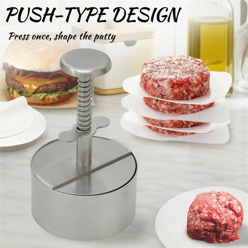 Hamburger Press 14 cm Stainless Steel with Spring and Detachable Parts