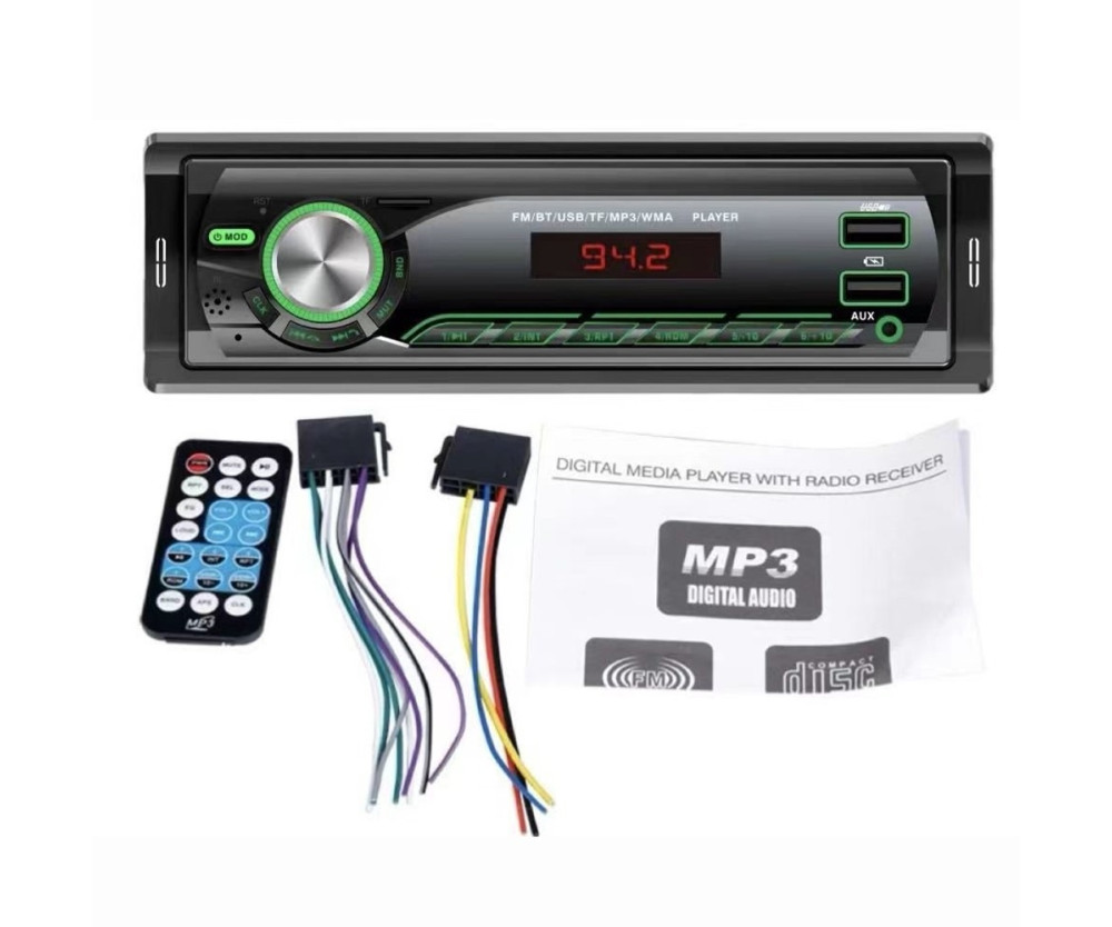 Bilstereo MP3-spelare Bluetooth FM-radio Billjudsystem TF-kort U-disk
