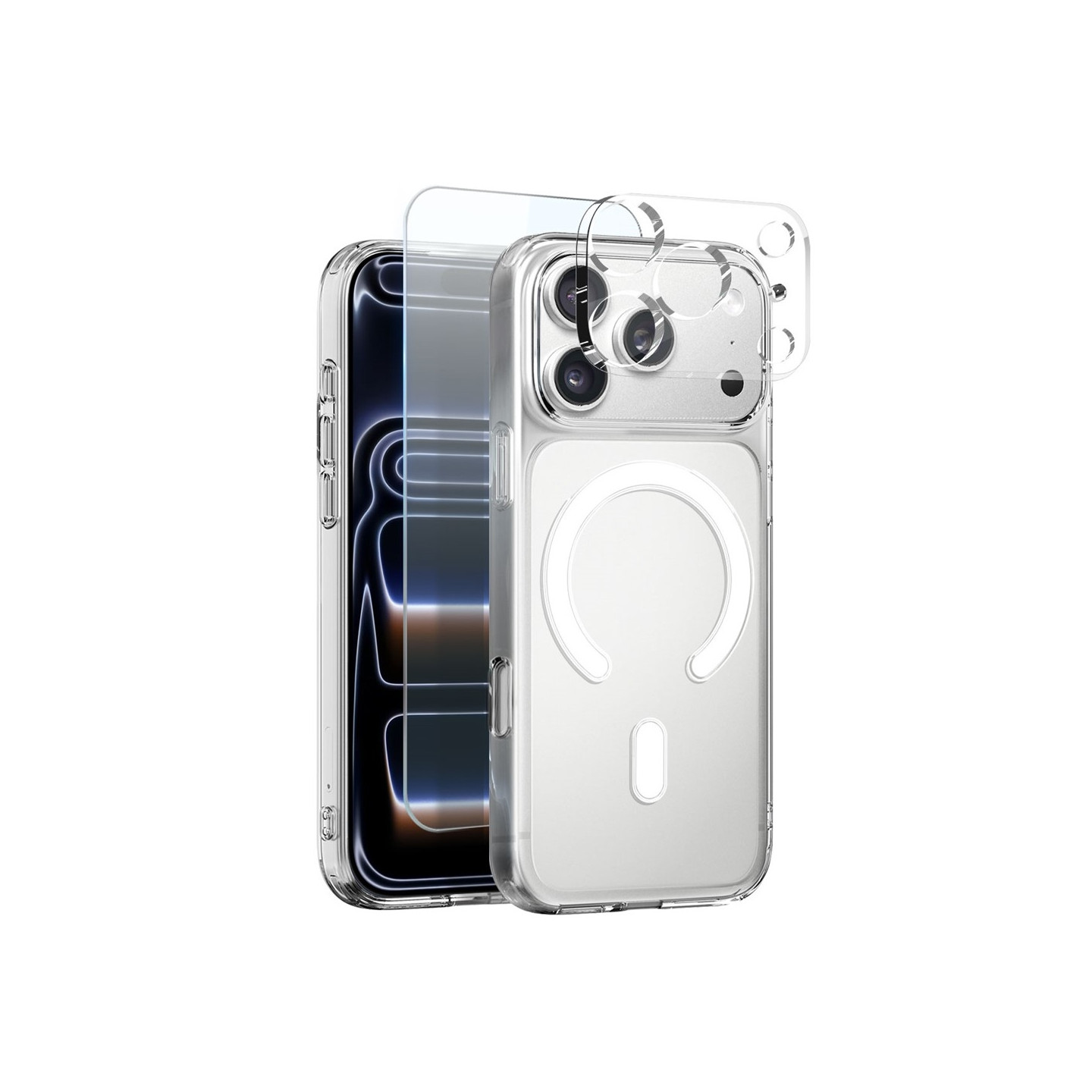 NORTHJO Telefondeksel med skjerm og kameralinsebeskyttere til iPhone 18 Pro