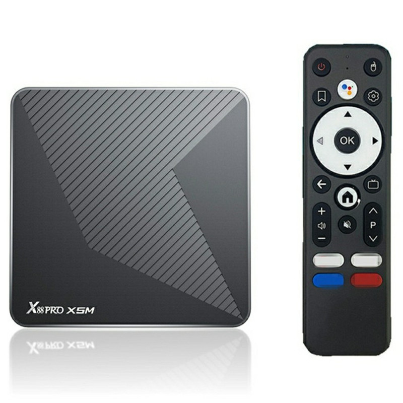 TV-box 4+32 GB Android 14 4K HDR10+ WiFi 6 Bluetooth 5.0 röststyrd fjärrkontroll