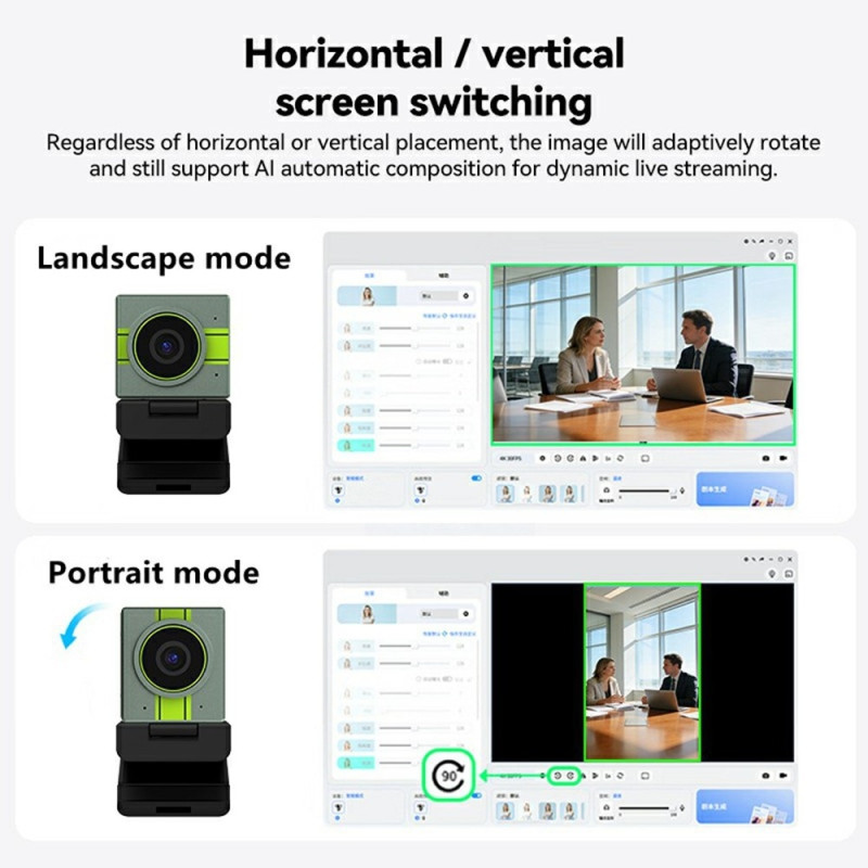 4K Ultra HD AI Webcam, remote control, automatic person tracking