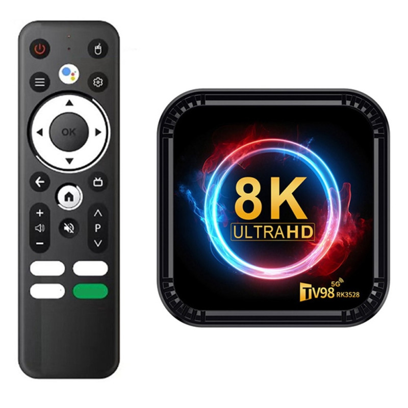 RK3528 TV-boksi 4+32 Gt Android 8K Ultra HD, 5G Wi-Fi, Bluetooth, mediasoitin