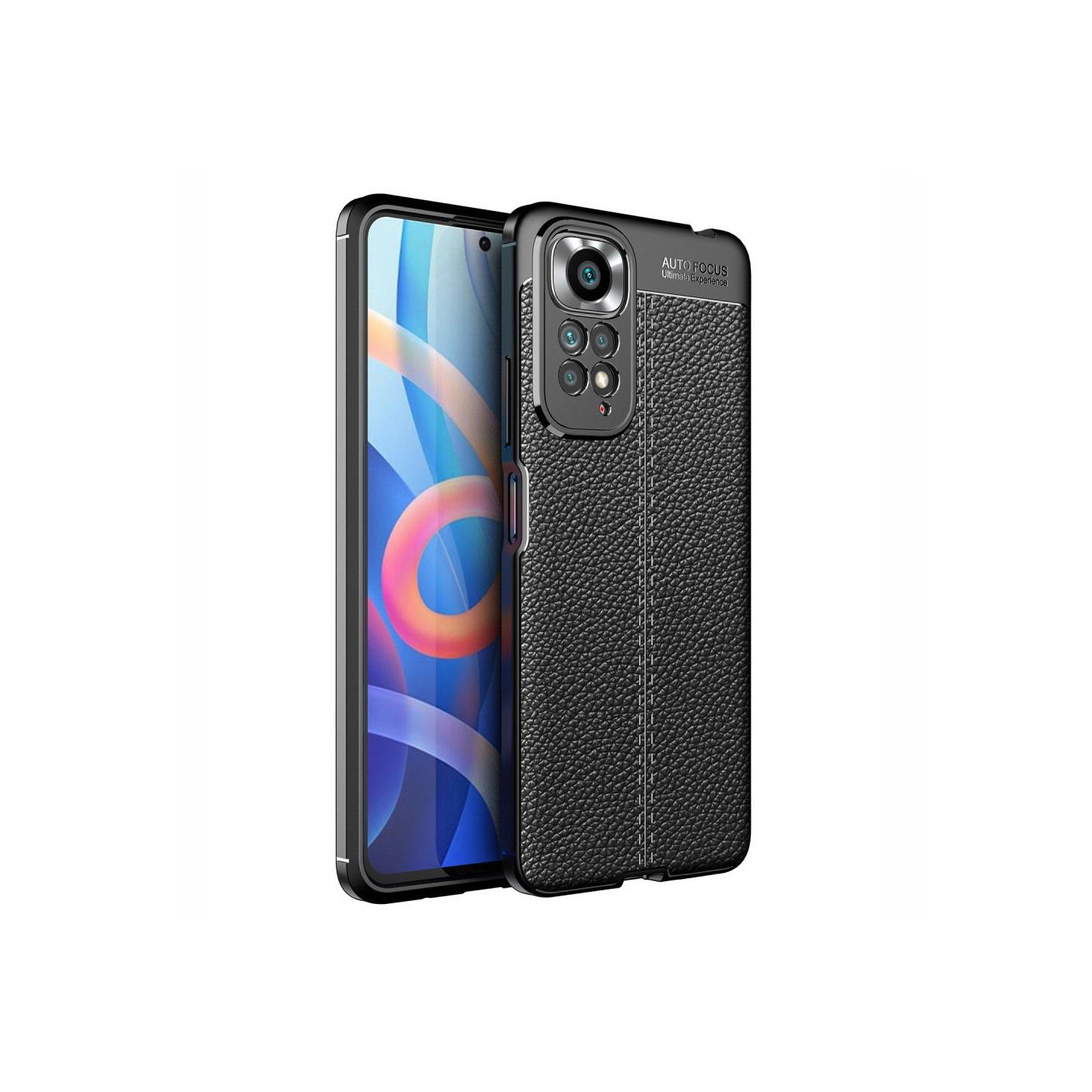 Xiaomi Redmi Note 11/Note 11S TPU Cover Litchi Tekstur - Sort