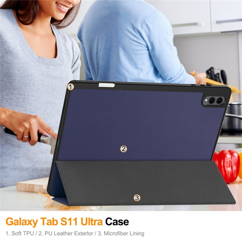 Til Samsung Galaxy Tab S12 Ultra Tri-Fold tabletcover med penholder