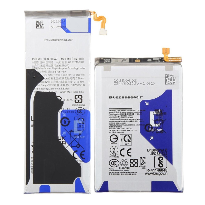 Battery For Samsung Galaxy Z Fold7 5G 3.90V 4336mAh EB-BF966ABY + EB-BF967ABY
