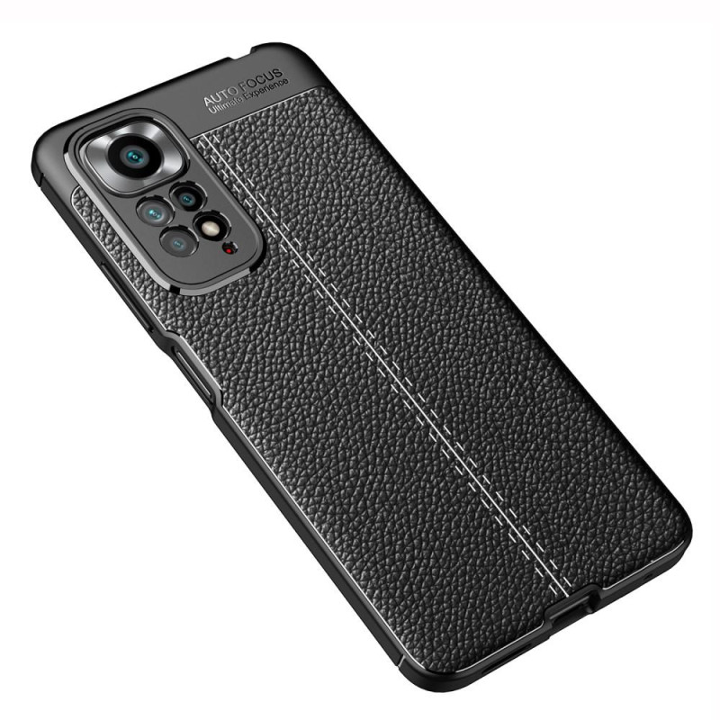 Litchi Texture Soft TPU Suojakuori - Xiaomi Punainenmi Note 11 / Note 11S - Musta