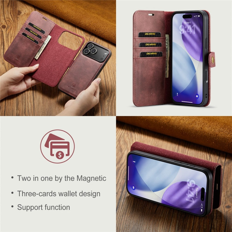 DG.MING Phone Wallet Case for iPhone 18 Pro Max / 17 Pro Max