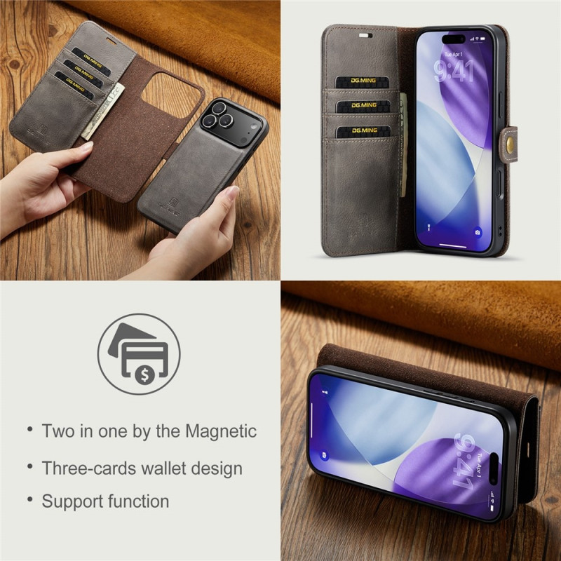 DG.MING Telefonlommebokdeksel til iPhone 18 Pro Max / 17 Pro Max