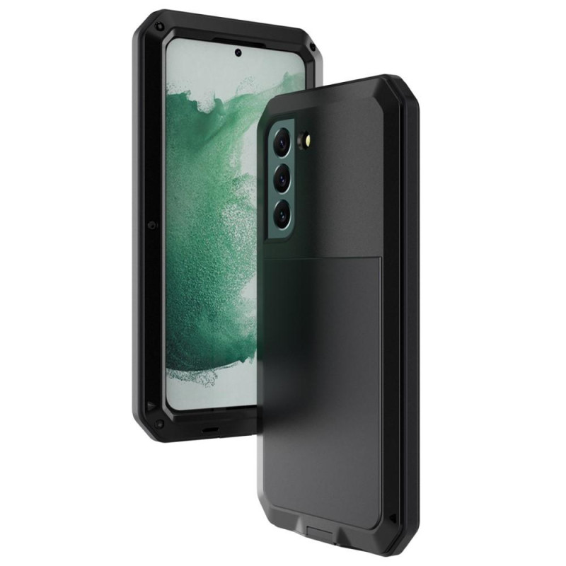 Samsung Galaxy S21 FE Silikonmetall Hybrid Cover Hærdet Glass Anti - støv