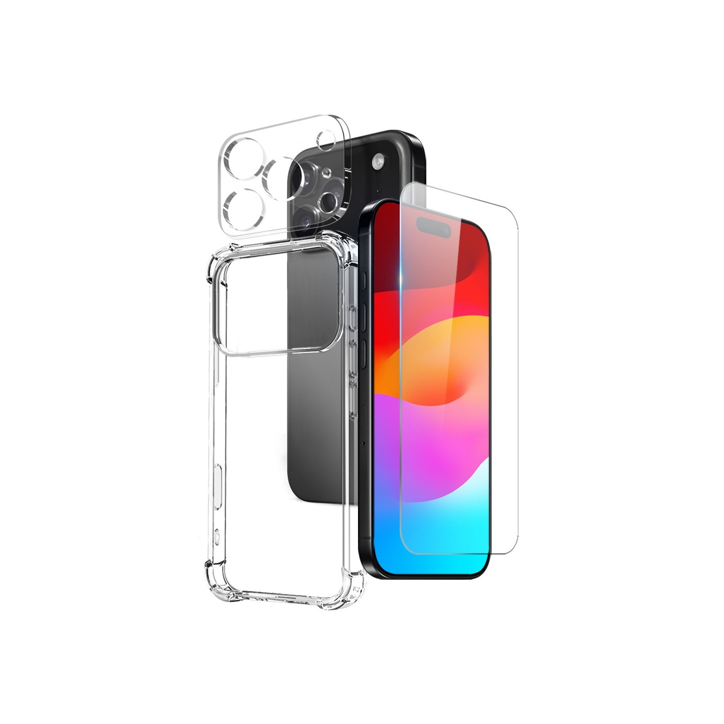 NORTHJO Telefondeksel med skjerm og linsebeskyttelse til iPhone 18 Pro Max
