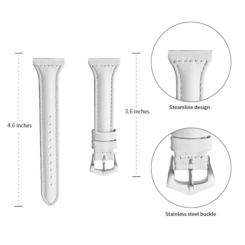 Xiaomi Mi Watch 18mm ekte skinn klokkerem - hvit