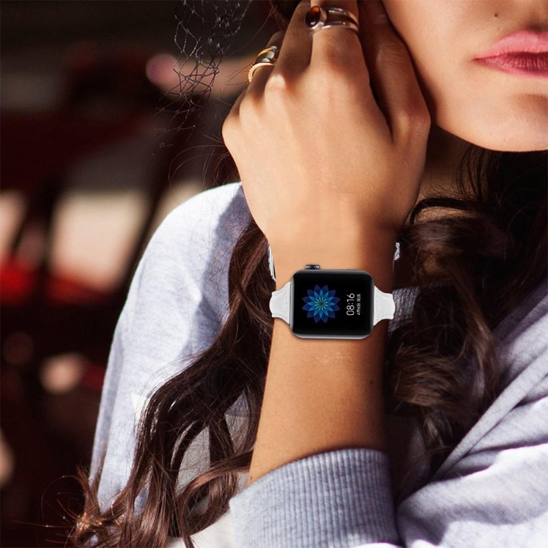Xiaomi Mi Watch 18mm ekte skinn klokkerem - hvit