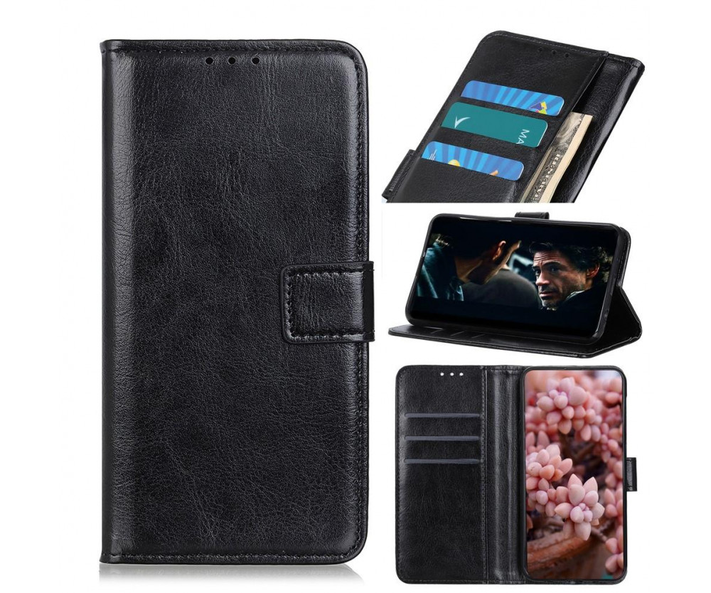 Till Motorola Moto E6s Plånboksfodral Svart