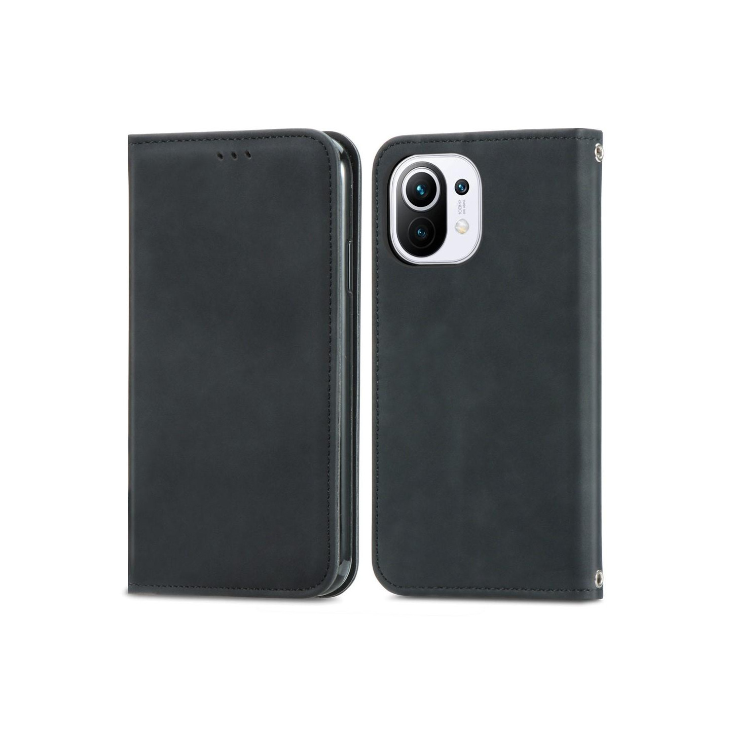 Vintage Wallet Case for Xiaomi Mi 11 - Black