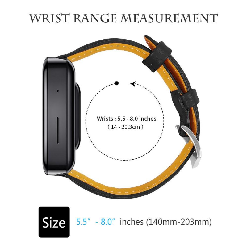 18 mm aito nahkainen rannehihna Xiaomi Mi Watchille - musta