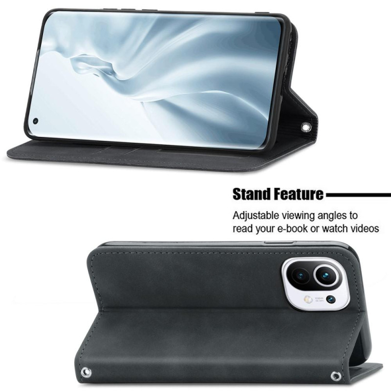 Vintage Wallet Case for Xiaomi Mi 11 - Black