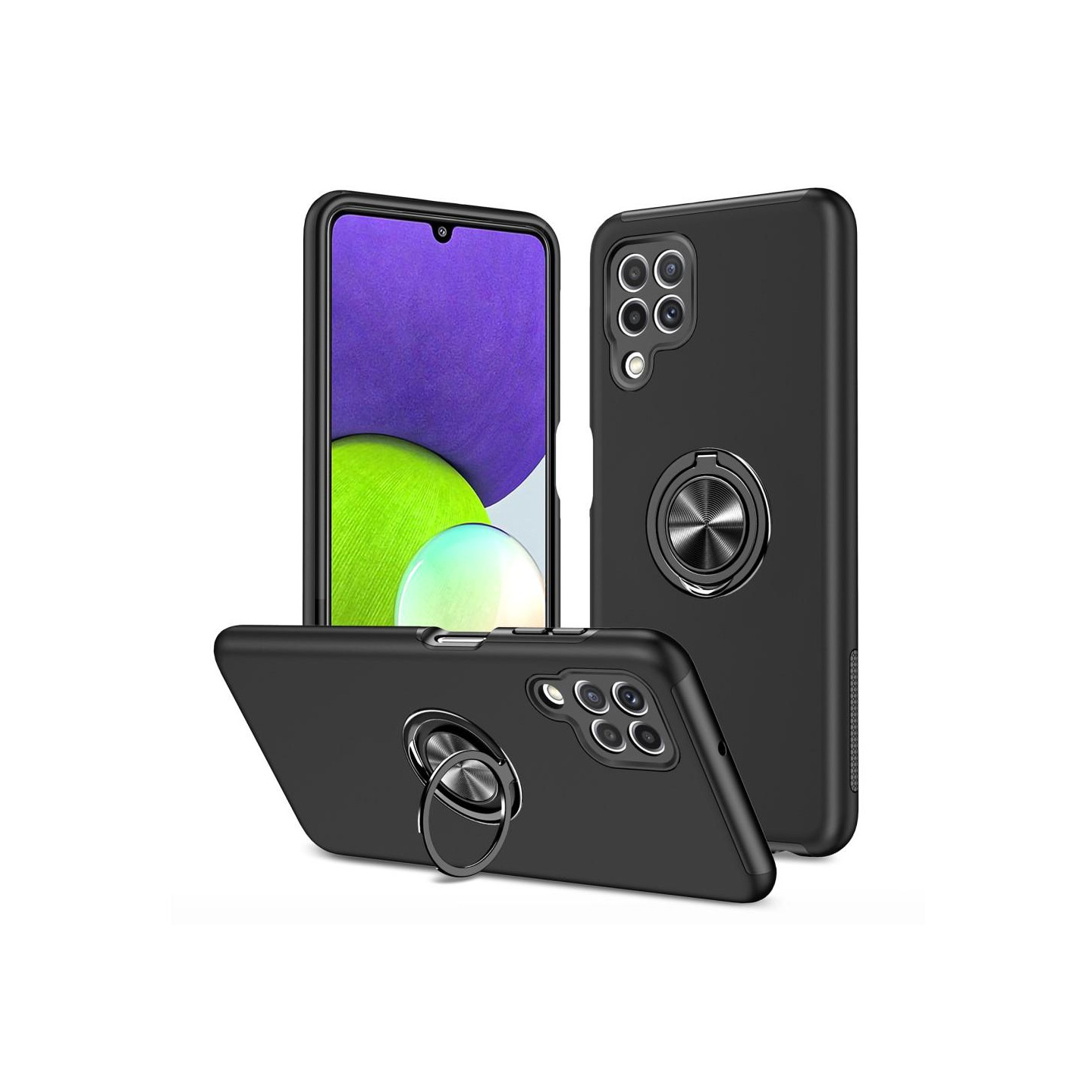 Samsung Galaxy A22 4G Finger Ring Kickstand (Built - in Metal Sheet) Case