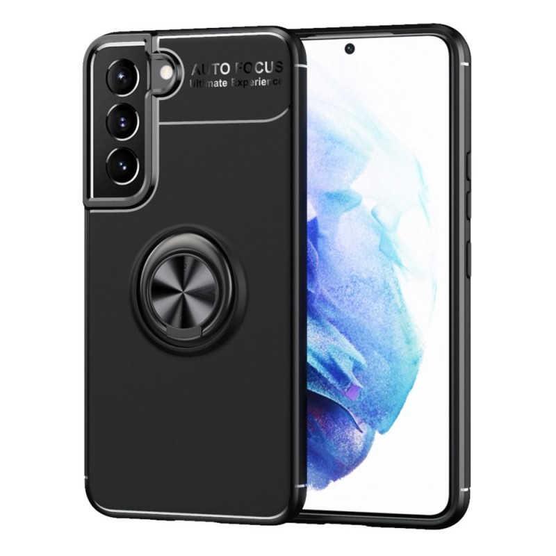 Samsung Galaxy S22+ Finger Ring Kickstand Hybrid Suojakuori - Musta