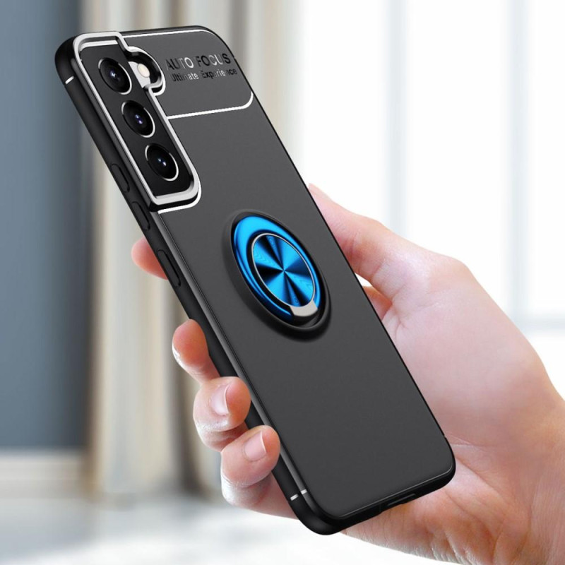 Samsung Galaxy S22+ Finger Ring Kickstand Hybrid Suojakuori - Musta