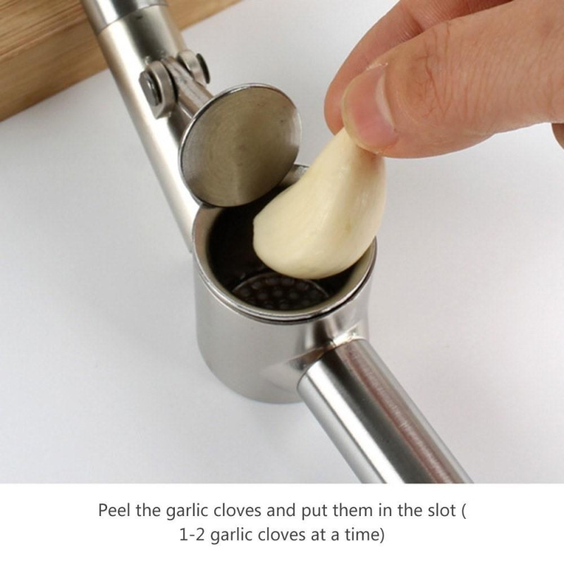 Valkosipulipuristin suuri pidennetty 186x70x50mm Ruostumaton teräs