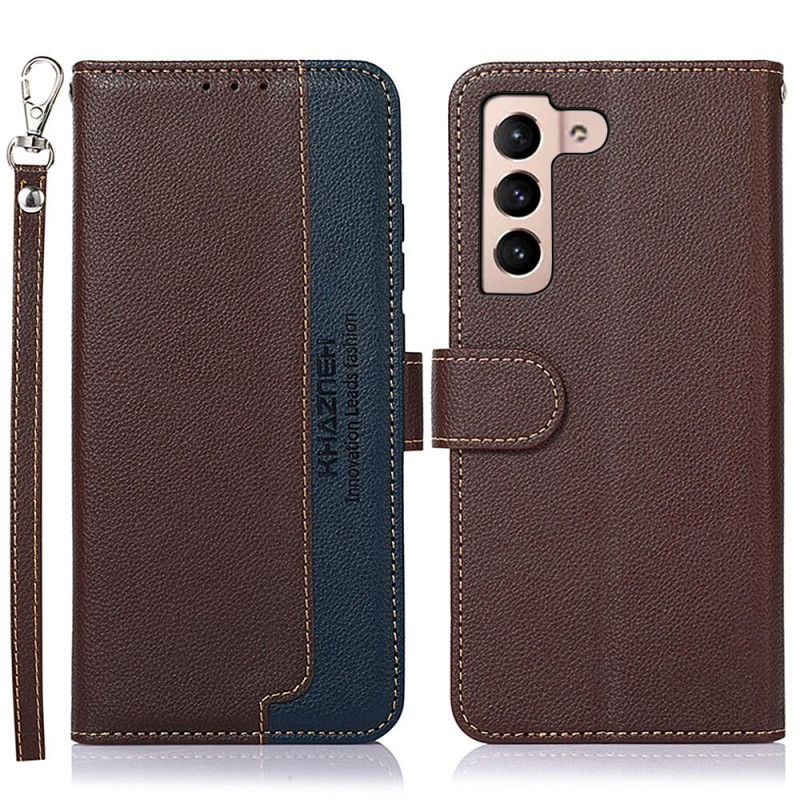Samsung Galaxy S22 5G RFID Blocking KHAZNEH Phone Cover - Brown/Blue
